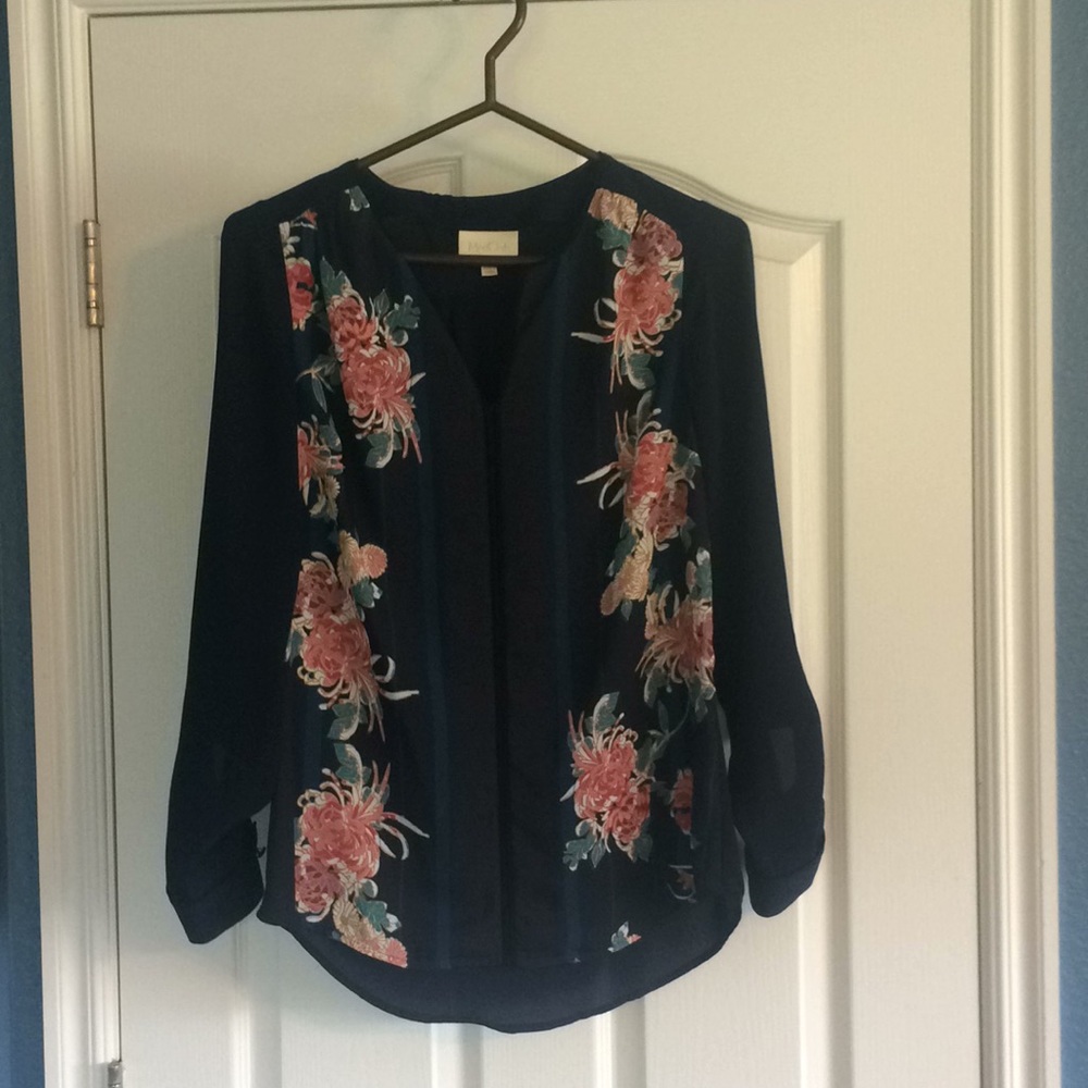 ModCloth Navy Floral Top